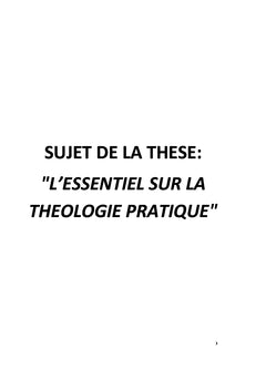 L'essentiel sur la théologie pratique