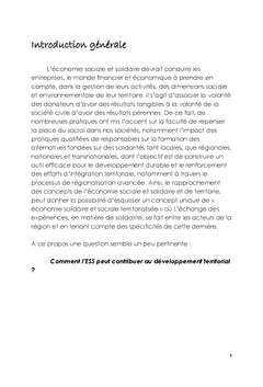 Ess et territoires : Quelles relations?