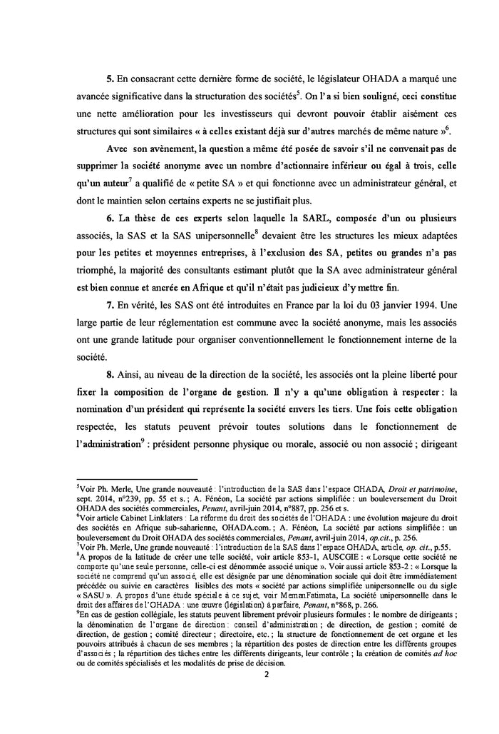 Les dirigeants de societes commerciales en droit OHADA