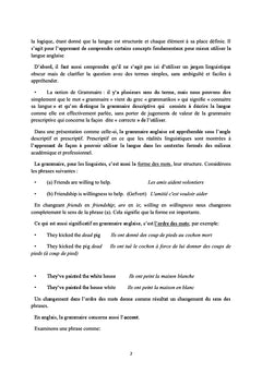 Grammaire pour la sensibilisation linguistique