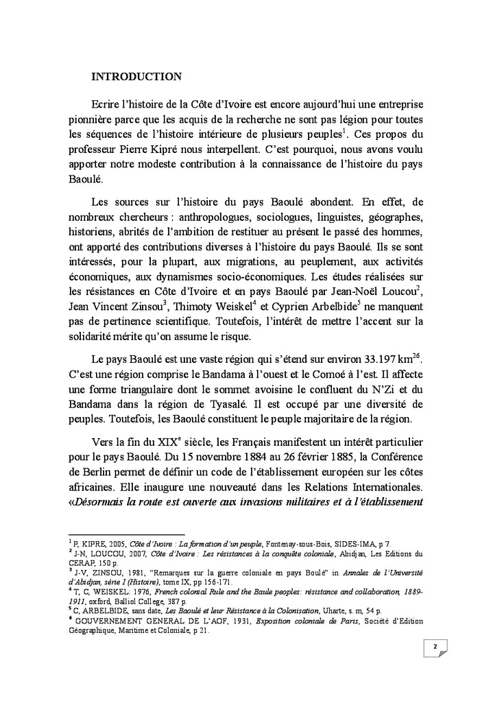 Le Pays Baoule et l'organisation des résistances armées de 1891 à 1911