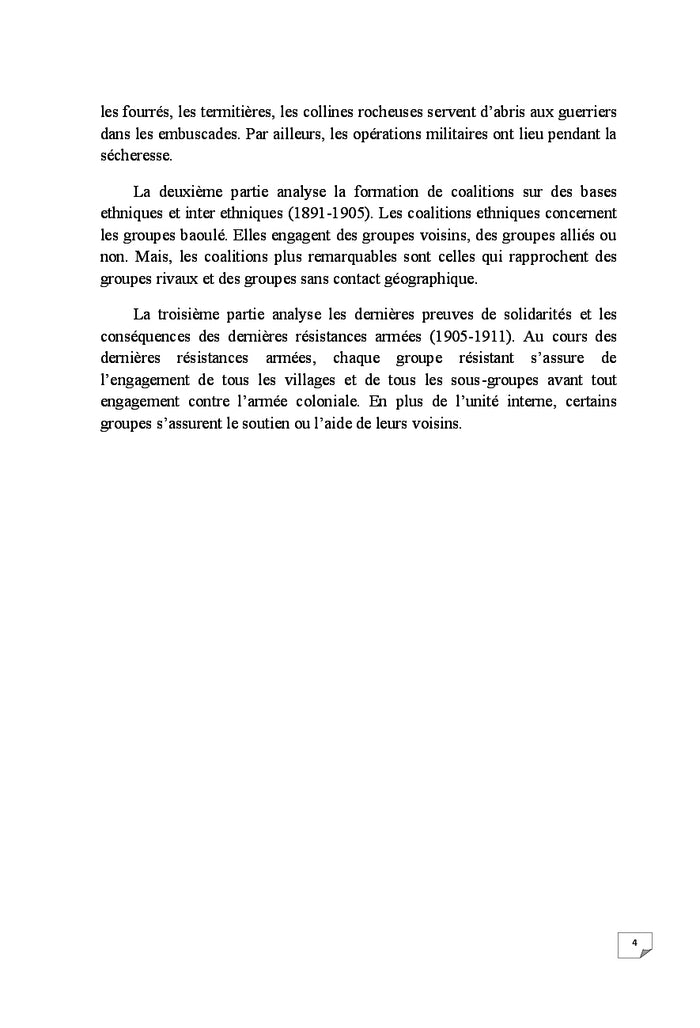 Le Pays Baoule et l'organisation des résistances armées de 1891 à 1911