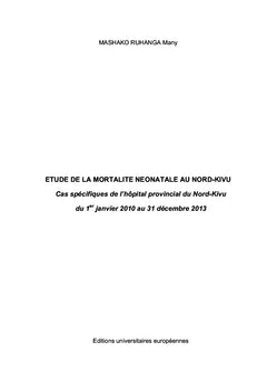 Mortalité néonatale au Nord-Kivu