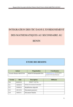 Intégration TIC dans l'enseignement des maths au secondaire au Bénin