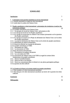 Le contexte juridique international des droits des peuples autochtones