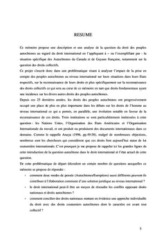 Le contexte juridique international des droits des peuples autochtones