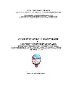 Conservation de la biodiversité et coopération internationale