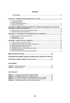 Analyse des «conflits» releves aupres des autorites