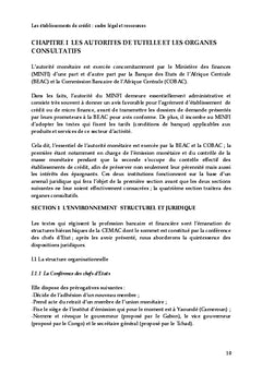 Les etablissements de credit : cadre legal et ressources
