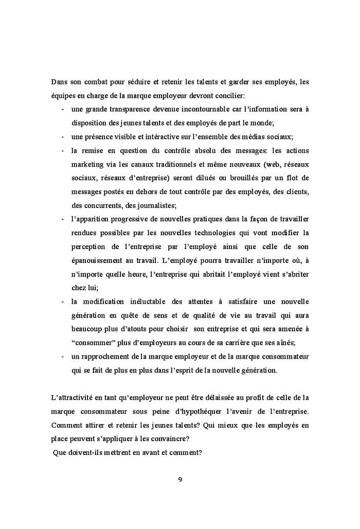 La Marque Employeur face aux attentes de la Génération Y