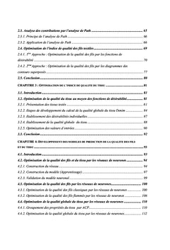 Etude et modelisation de l'influence des caracteristiques des fibres