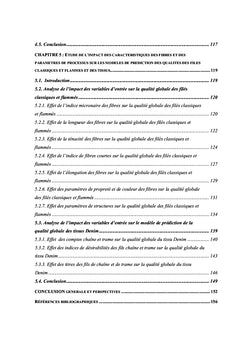 Etude et modelisation de l'influence des caracteristiques des fibres