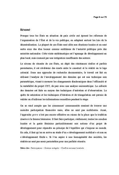 Femme et gestion integree des conflits sociaux localises