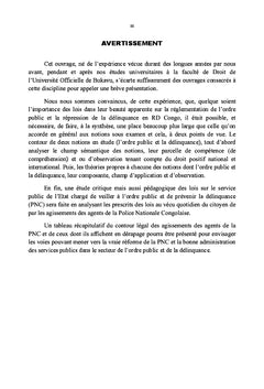 L'ordre public et la délinquance, la PNC à la croisée des chemins