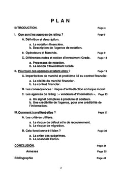 Les Agences de Notation Financière