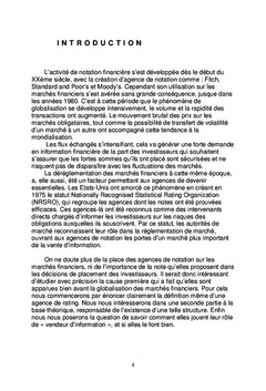 Les Agences de Notation Financière
