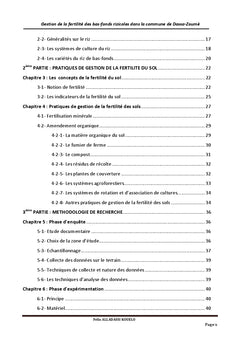 Gestion de la fertilite des bas-fonds rizicoles A Dassa-Zoume (BENIN)
