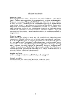 Le Moi et l'Autre dans la poesie anteislamique