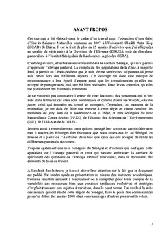 Evolution du milieu et des pratiques pastorales au nord du Senegal