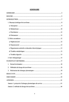 Surdosage en tacrolimus en transplantation hepatique: plasmapherese