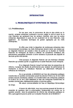 Diagnostic financier d'une entreprise publique réformée