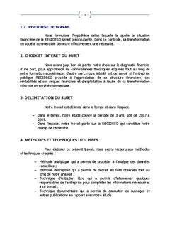 Diagnostic financier d'une entreprise publique réformée