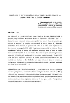 Alinea 55(3)(a) de la Loi de l'impOt sur le revenu (Canada)
