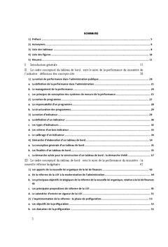 Tableau de bord outil de pilotage de la performance publique