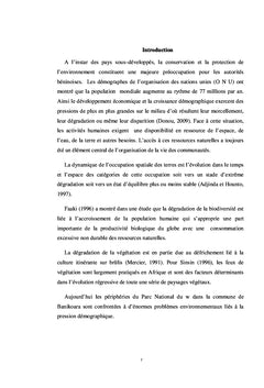 Dynamique de l'occupation du sol des peripheries du Parc National du W