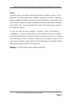 Engins et méthodes de pêche continentale au Bénin