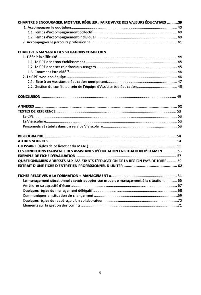 Manager le service education surveillance