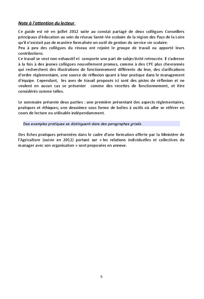 Manager le service education surveillance