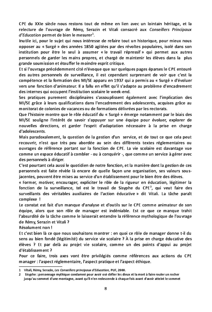 Manager le service education surveillance