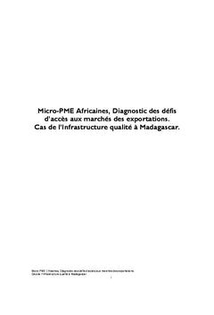 Micro-PME Africaines, Diagnostic des défis d'accès aux marchés