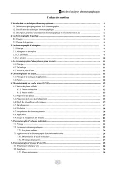 Méthodes d'analyse chromatographique