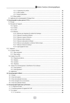 Méthodes d'analyse chromatographique