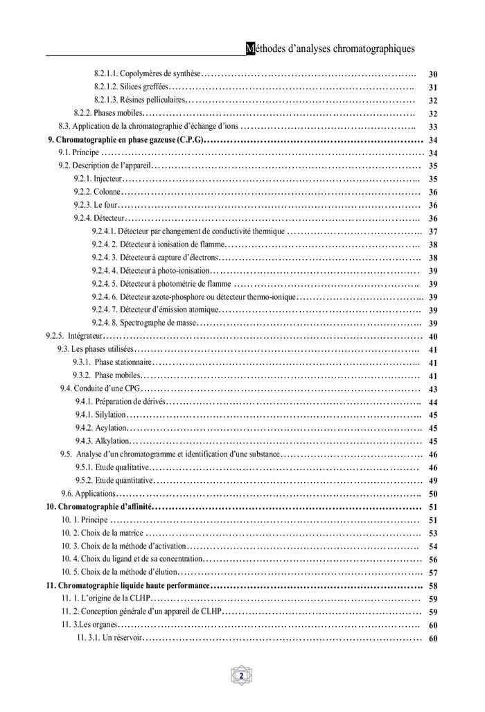 Méthodes d'analyse chromatographique