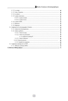 Méthodes d'analyse chromatographique