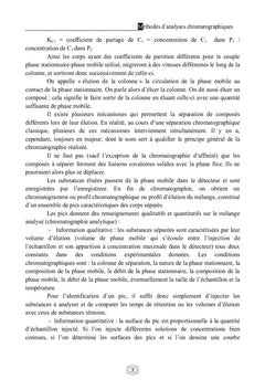 Méthodes d'analyse chromatographique