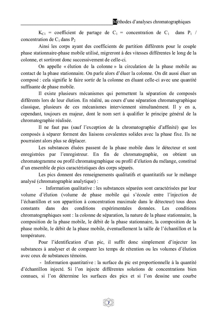 Méthodes d'analyse chromatographique