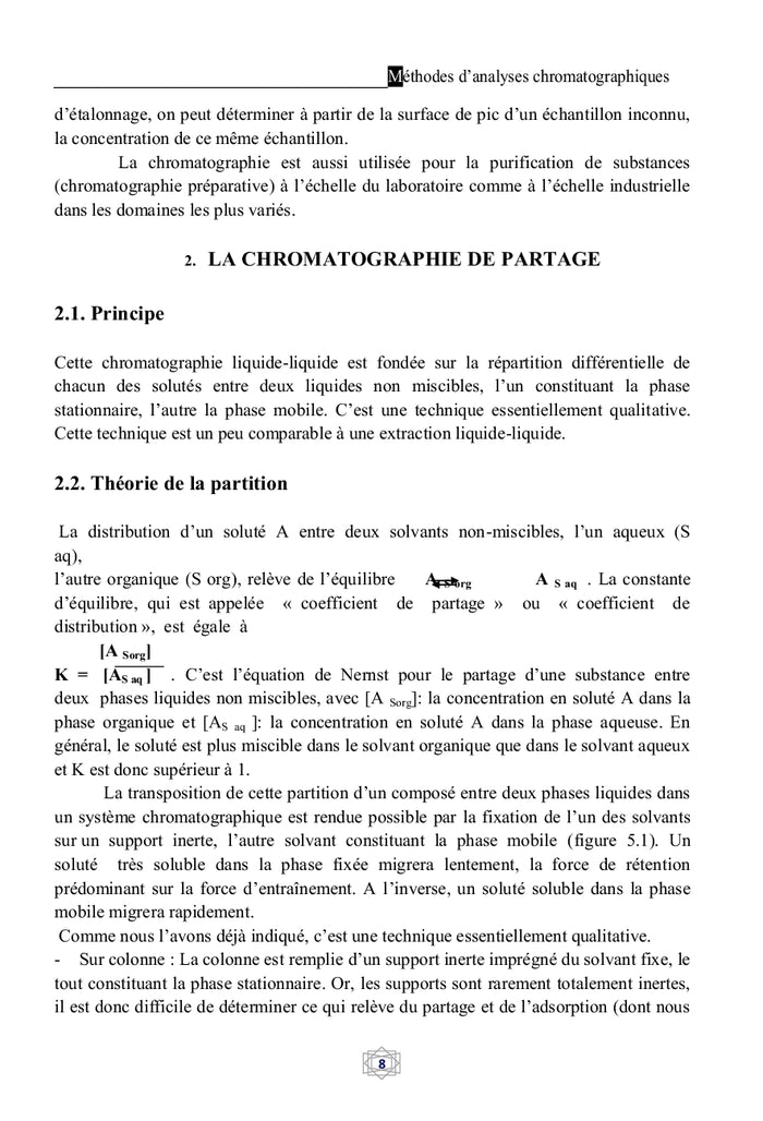 Méthodes d'analyse chromatographique