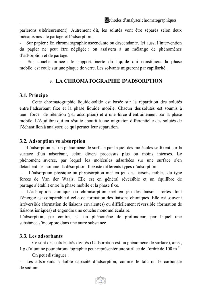 Méthodes d'analyse chromatographique