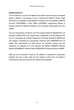 Determinants de la performance des ecoles secondaires en Haïti