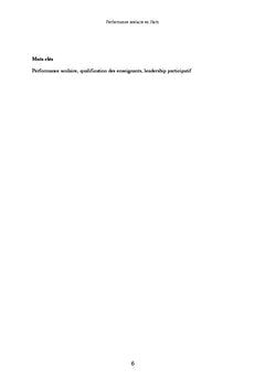 Determinants de la performance des ecoles secondaires en Haïti
