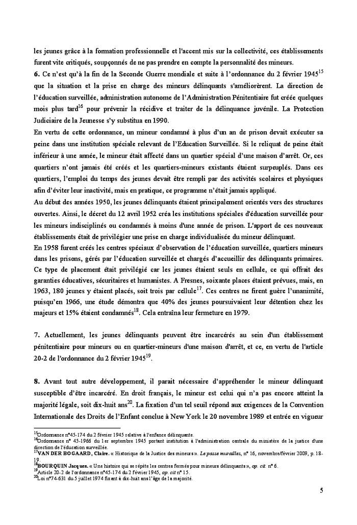 Les établissements pénitentiaires pour mineurs