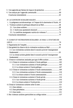 Climat et victimations scolaires au Mali