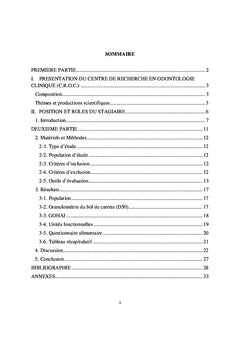 Alimentation et mastication de l'adulte polycarie