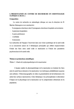 Alimentation et mastication de l'adulte polycarie