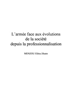 L'armée face aux évolutions de la société