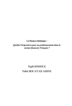 La finance islamique, quelles perspectives de positionnement en france